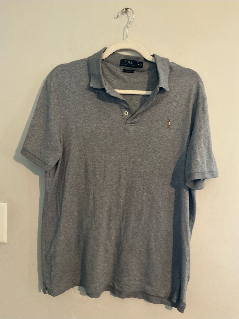 Polo by Ralph Lauren Men's Heather Gray Polo with Embroidered Pony